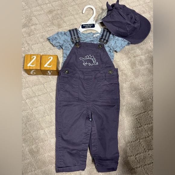 Tommy Bahama Other - Tommy Bahama Dark Blue Dinosaur Overalls with Hat
